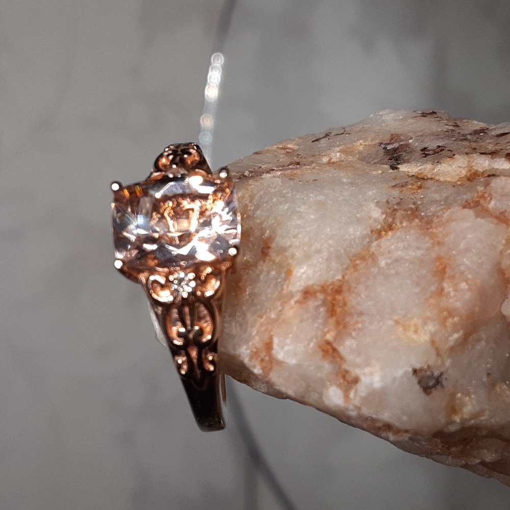 925 Morganite And Zircon Ring
